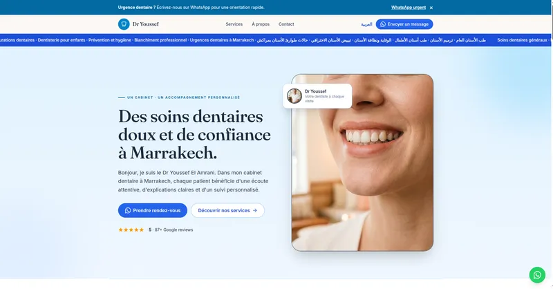 Aperçu du site — Clinique Dentaire — Site Multi-Pages