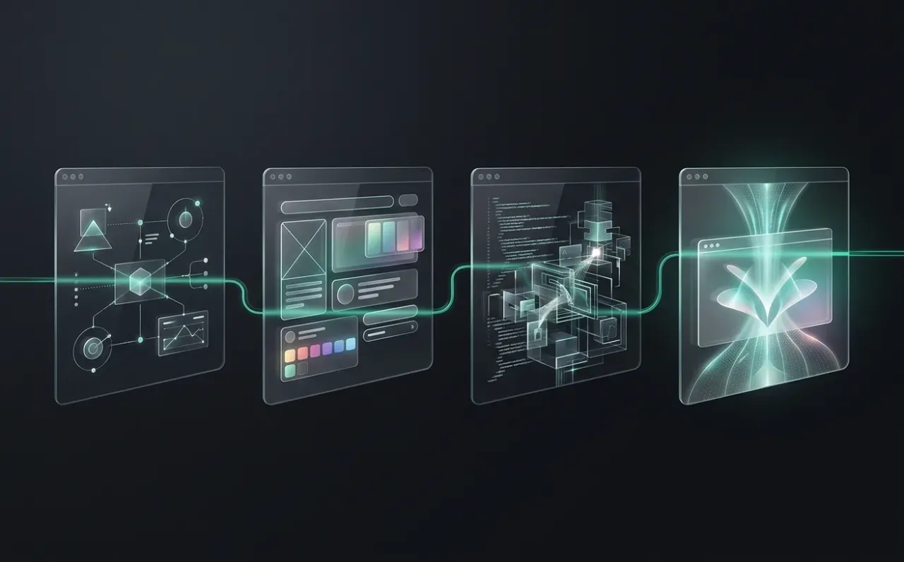 Illustration abstraite des étapes d’un projet web.